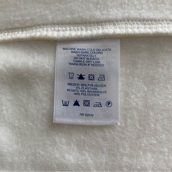 New Lands’ End High Neck Fleece Vest Ivory Size LP - Picture 6 of 7